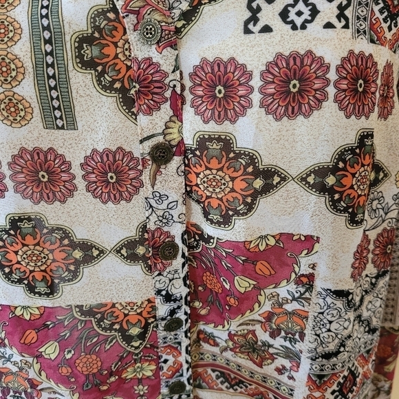 CB Established 1962 Floral Long Sleeve Blouse Sz S - Picture 9 of 10